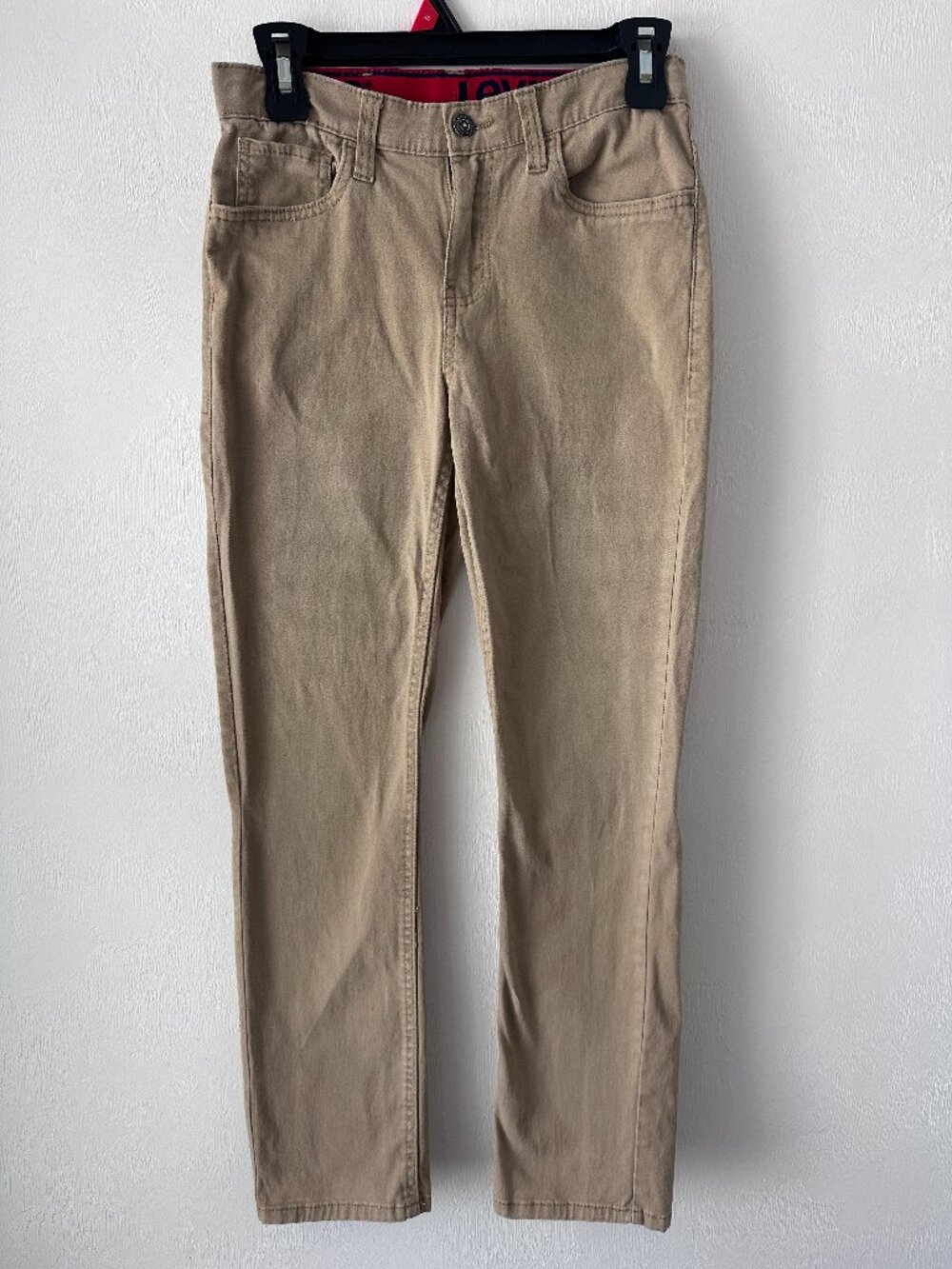 Levi's 511 Slim Fit Khaki Tan Stretch Pants Size 14 Regular Adjustable Waist